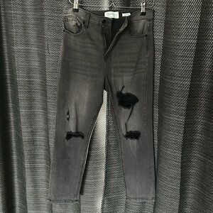 Black/Grey Distressed Mom Jeans